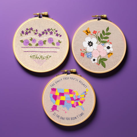 State Travel, Floral and Heart - Bundle Of 3