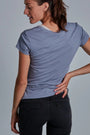 ONNO bamboo t-shirt in Stone, Christina is 5'9" and wearing size S.