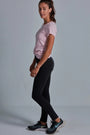 ONNO bamboo t-shirt in Pink, Christina is 5'9" and wearing size S.