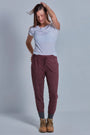 ONNO beechwood t-shirt in White, Caroline is 5'8" and wearing size S.