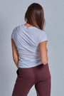 ONNO beechwood t-shirt in White, Caroline is 5'8" and wearing size S.
