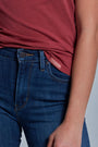 ONNO beechwood t-shirt in Brick, Caroline is 5'8" and wearing size S.